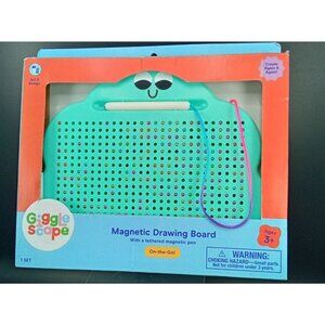 Giggle Scape Magnetic Drawing Board With Tethered Magnetic Pen Rainbow Dots